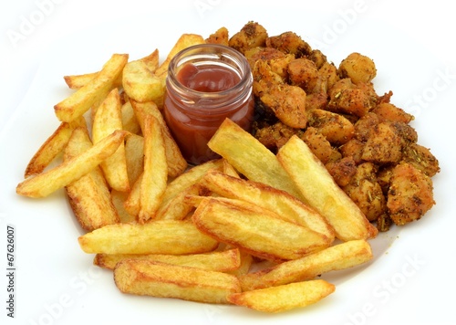 fried chicken with french fries