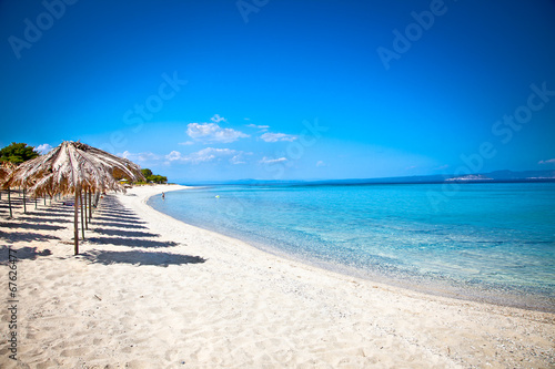 Paradiso sand beach on Akra Glarokavos, Greece.