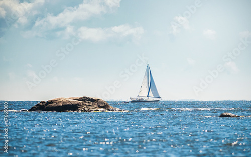 Sailboat in swedish archipelago