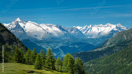 European Alps. Panorama with high mountains