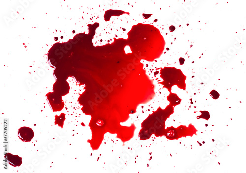 Blood stains (puddle) isolated on white background.