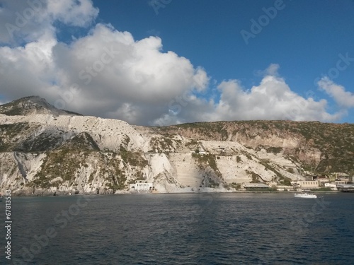 Pumice caves in Lipari Aeolian islands Sicily