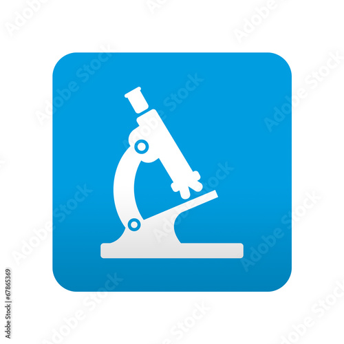 Etiqueta tipo app azul simbolo microscopio