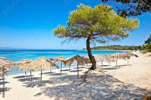 Paradiso sand beach on Akra Glarokavos, Greece.