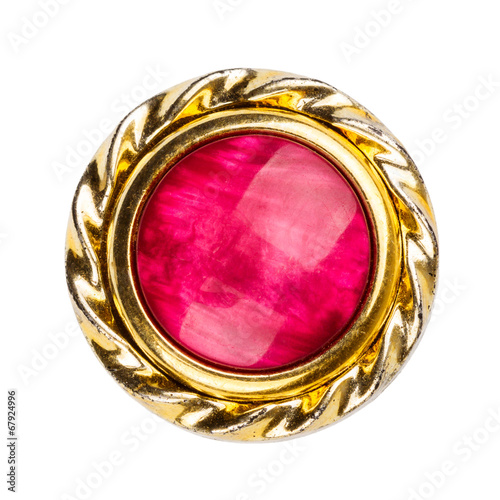 Old gold and red colors brooch