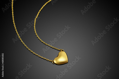 Golden heart with necklace chain