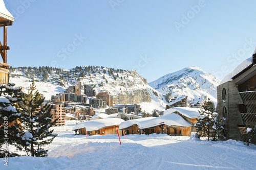 cityscape of Avoriaz town in Alp, France