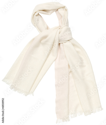 White scarf on white background