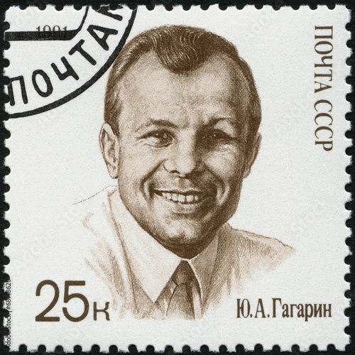 USSR - 1991: shows Yuri A. Gagarin (1934-1968), cosmonaut