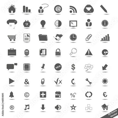 Icons set business - only color, vector