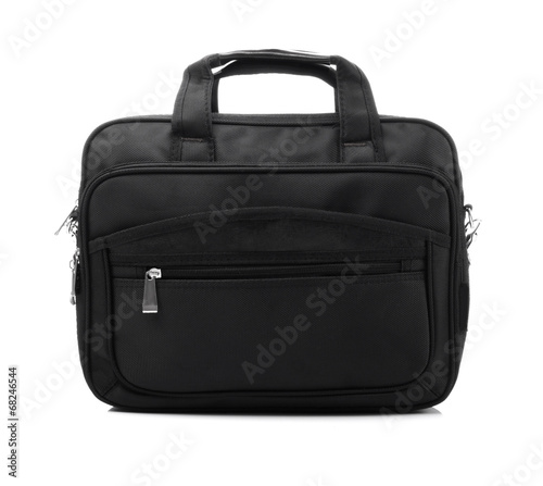 Black laptop bag on a white background