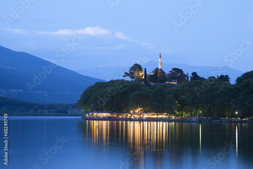 Ioannina city in Greece. View of the lake.