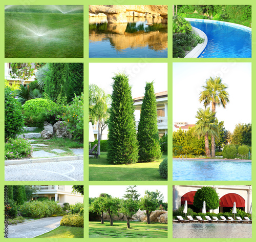Collage of beautiful nature landscaping