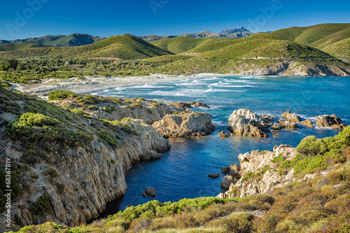 The coast of Corsica and Ostriconi beach