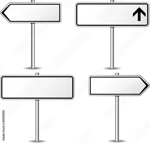 Vector white signpost set