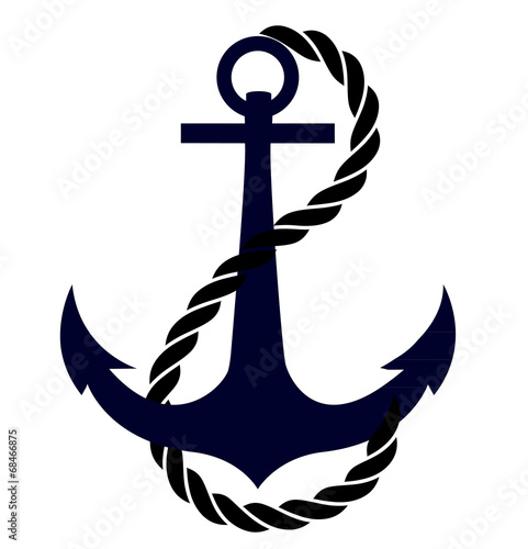 The Icon of anchor in sea color