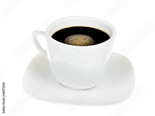 coffee in a cup isolated on white background