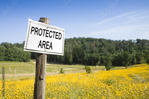 Protected Area - Sign indicating in the countryside