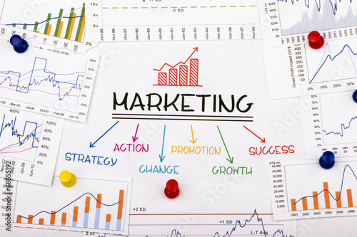 marketing concept with financial graph and chart