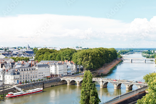 Monge Quai and bridges in in Anges city, France