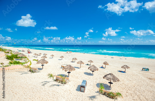 Cancun beach panorama, Mexico