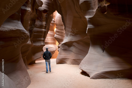 Man who is admiring Antelope Canyon