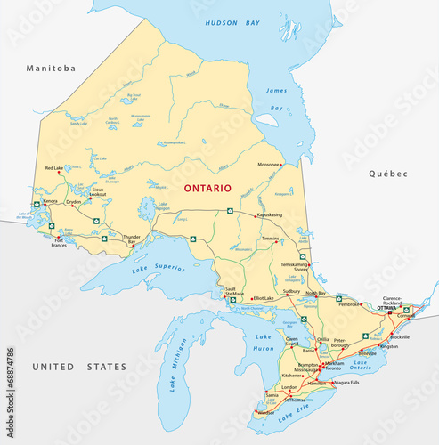 Ontario Straßenkarte