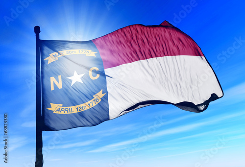 North Carolina (USA) flag waving on the wind