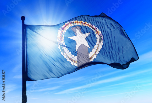 Northern Mariana Islands flag waving on the wind