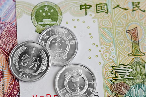 Chinese Yuan Notes and Coins