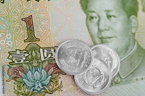 Chinese Yuan Notes and Coins