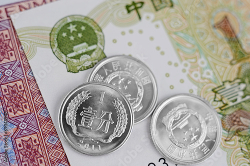 Chinese Yuan Notes and Coins