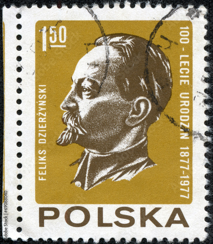 stamp printed in Poland shows Feliks Dzierzynski