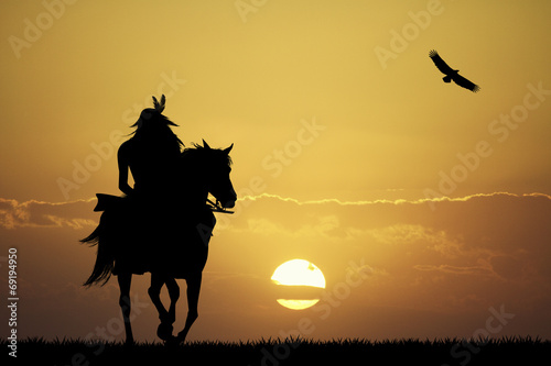 Crazy horse at sunset