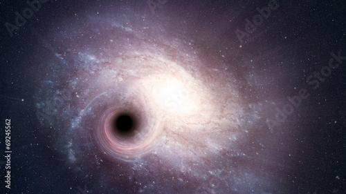 Spiral galaxy and a black hole