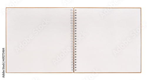 open book isolated on white. notebook with spiral binder