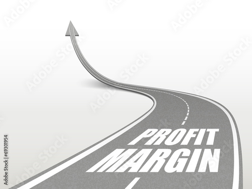 profit margin words on highway road