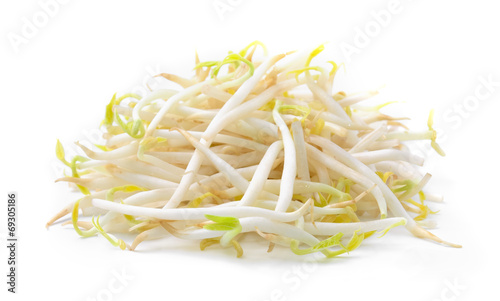 Bean Sprouts on White Background