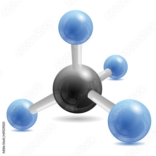 CH4 methane molecule;