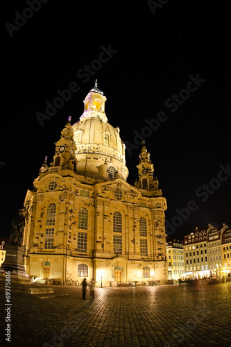 Night view on Dresden Frauenkirche (Church of Our Lady), Germany