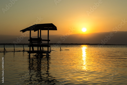 Sunrise over the Dead Sea.