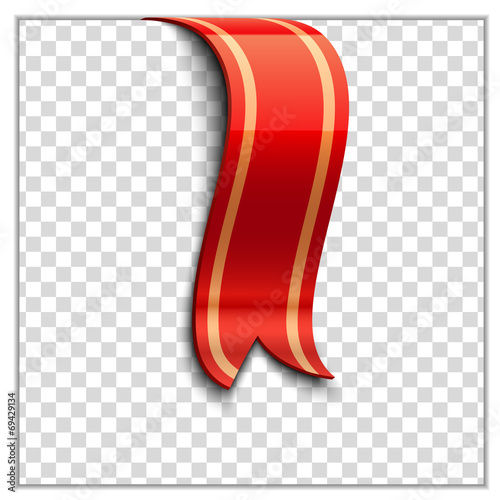 Red bookmark decoration ribbon