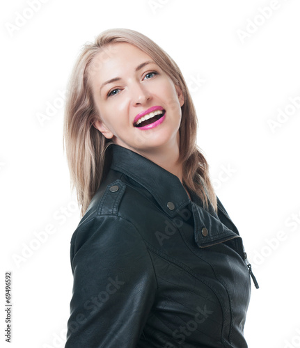 Portrait of attractive blonde isolated on a white background