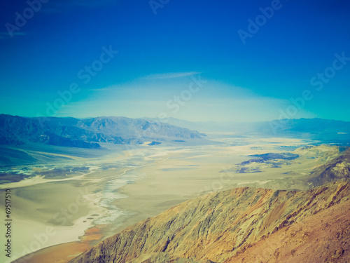 Retro look Zabriskie Point in Death Valley