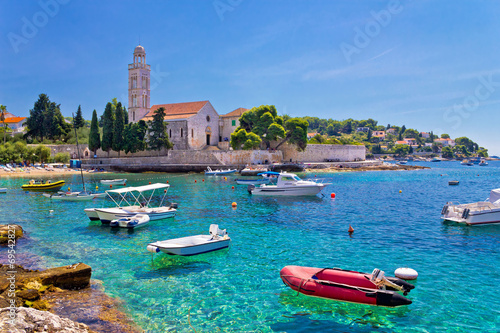 Turquoise sea of Hvar island