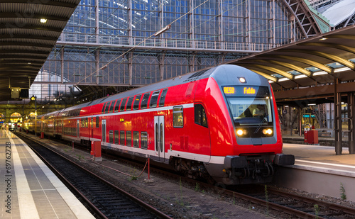 Regional express train in Frankfurt am Main station, Germany