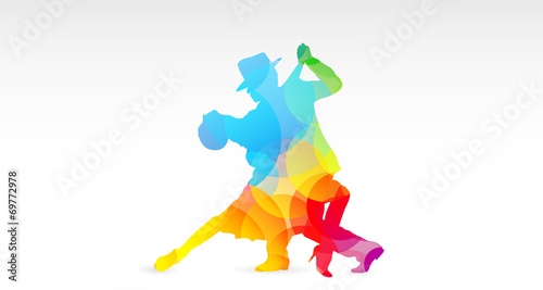 ballerini di tango, colori, fantasia, danza, ballerini, tango