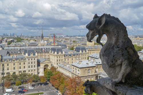 Gargoyle on the top of Notre Dame de Paris - France