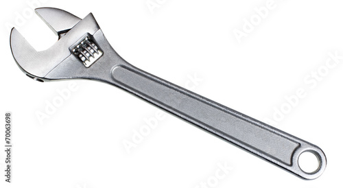 Adjustable wrench isolated on white background