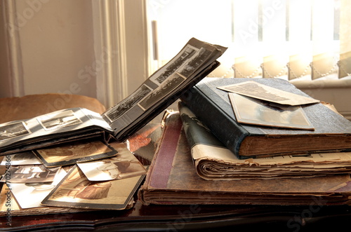 Old albums,books,newspapers and photos.